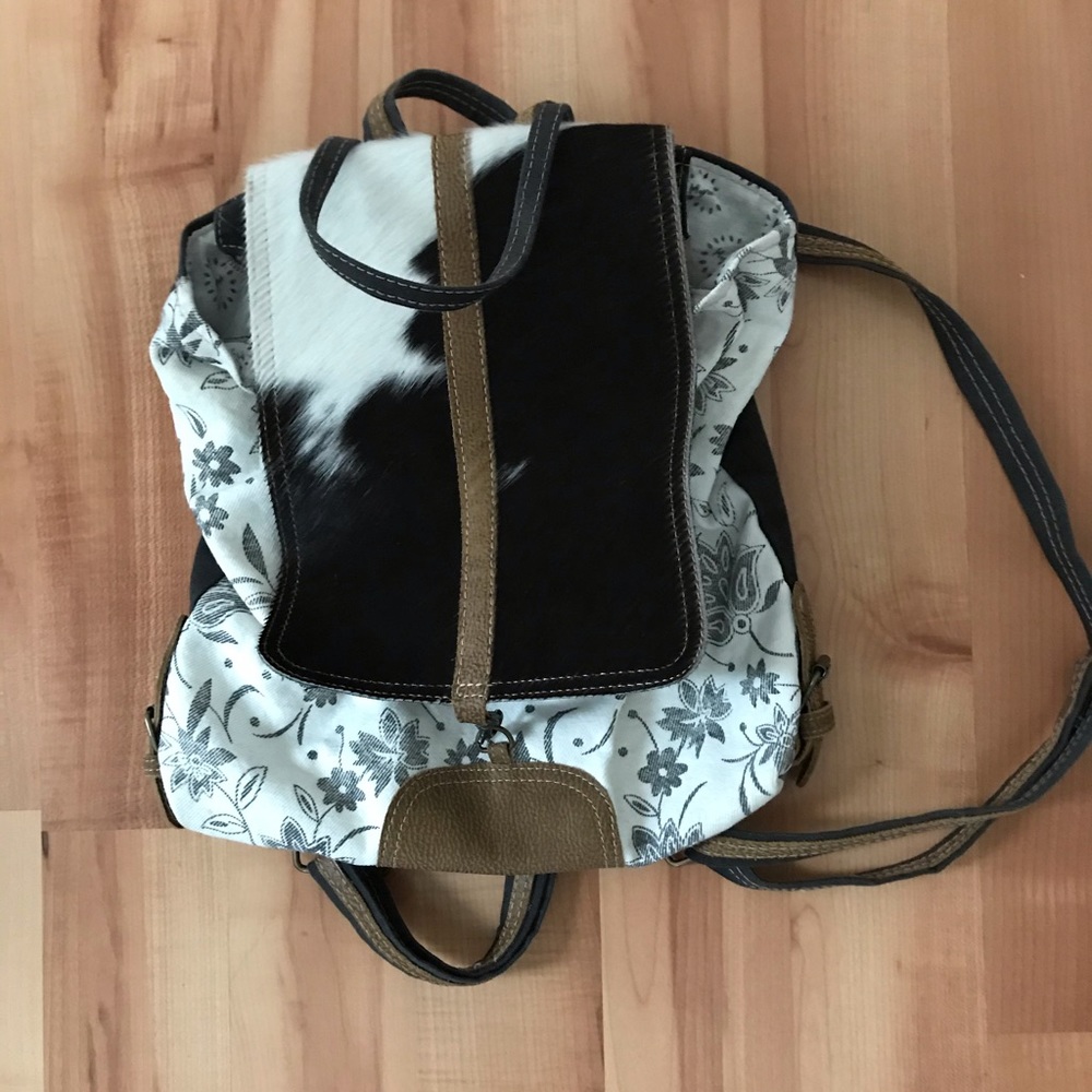 Myra Cowhide and Floral Backpack